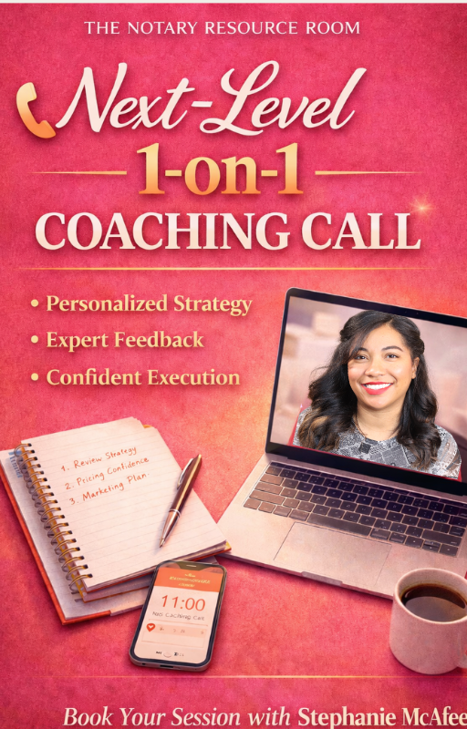 Next - Level Notary 1:1 Coaching call to accelerate your success